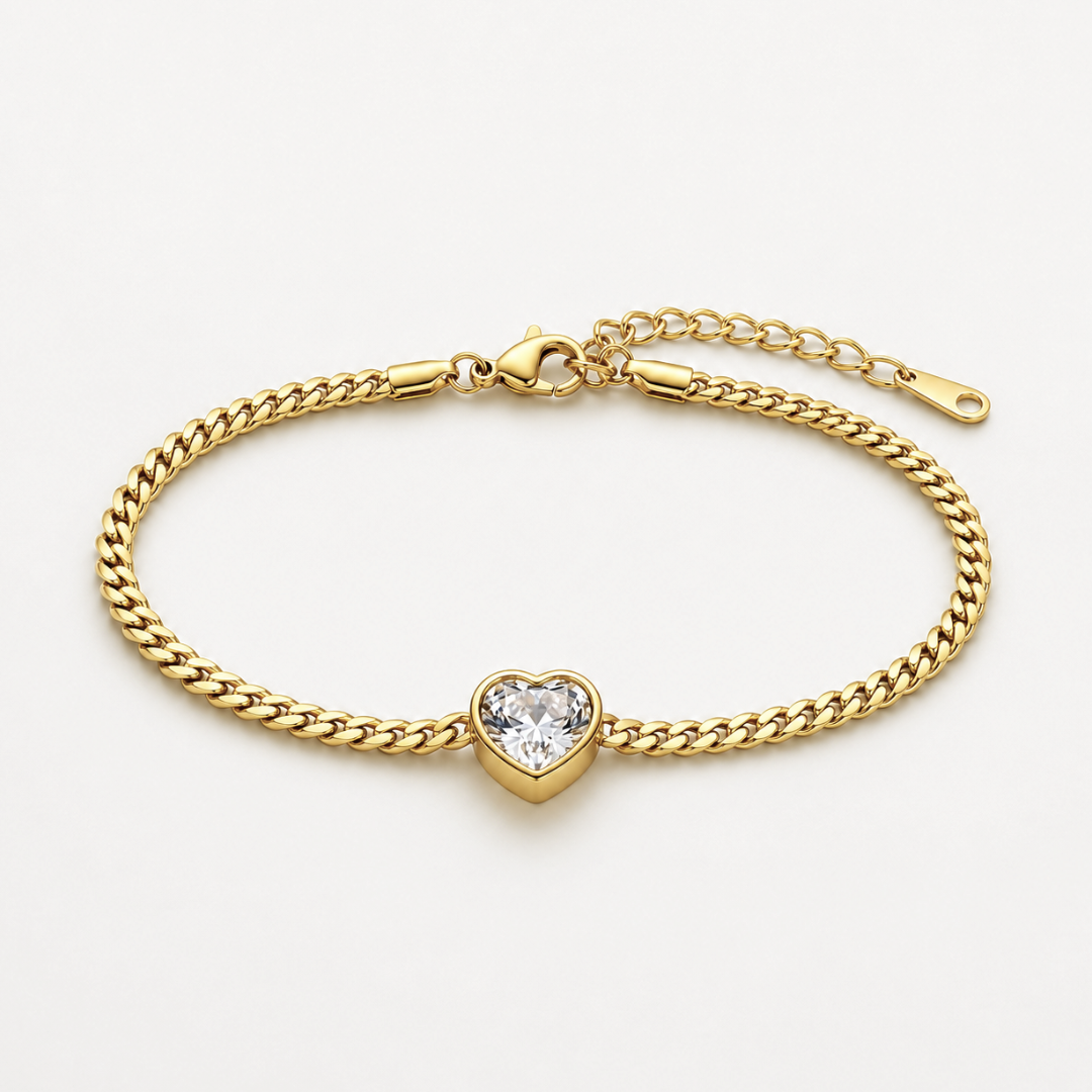 Crystal Heart Slider Bracelet