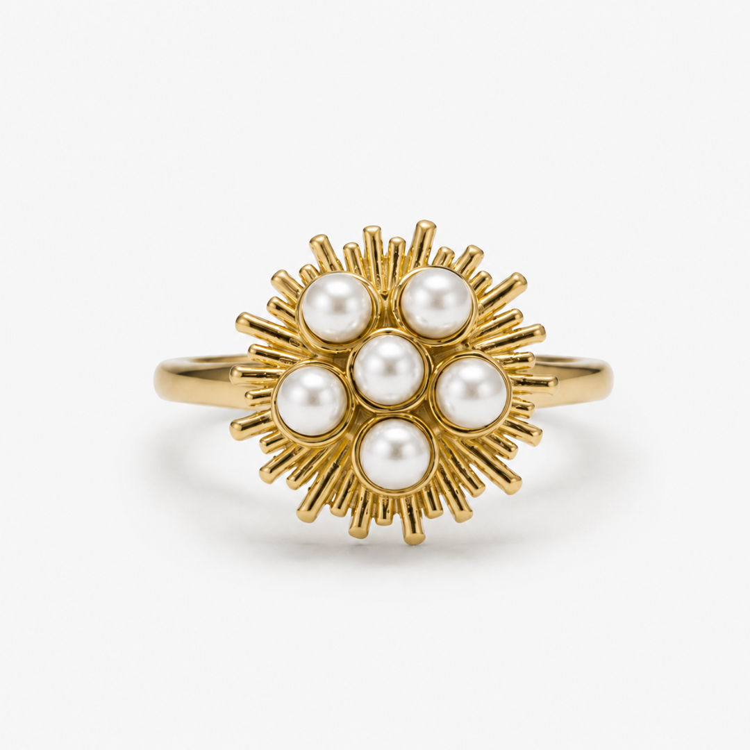 Pearl Sunburst Statement Ring