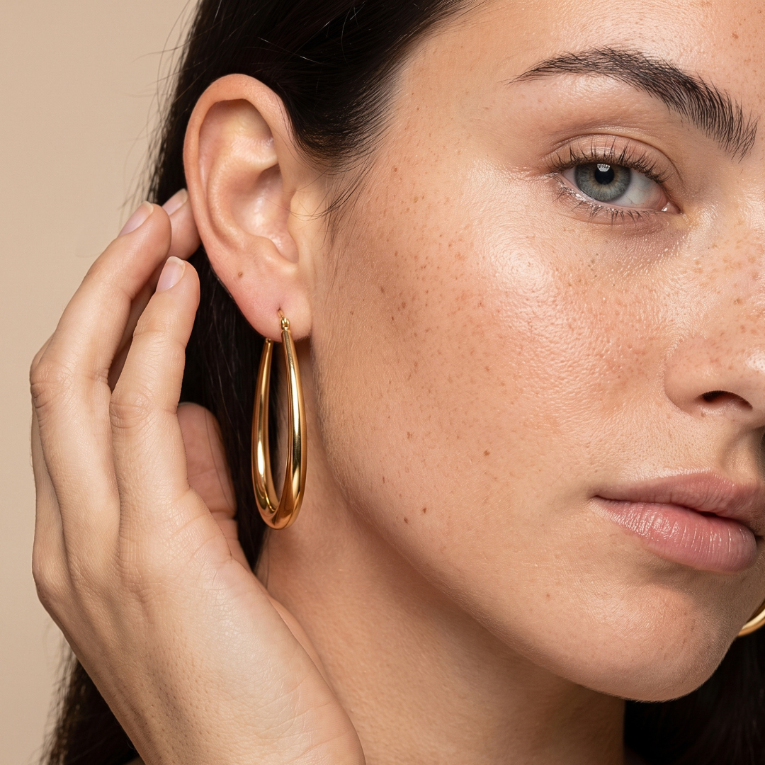 Gold Ovak Earrings