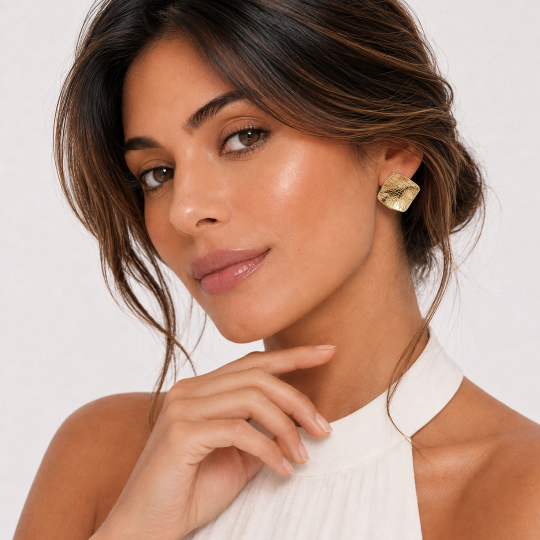 Textured Square Earrings
