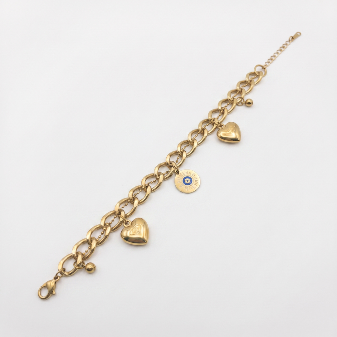 Heart & Evil Eye Bracelet