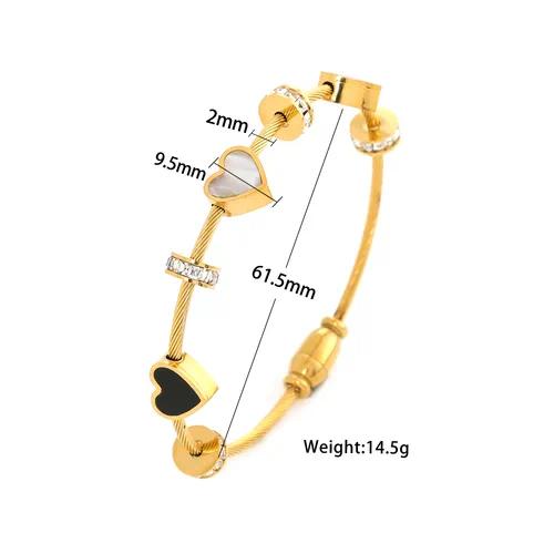 Two-Tone Heart Cable Bracelet by OVAH