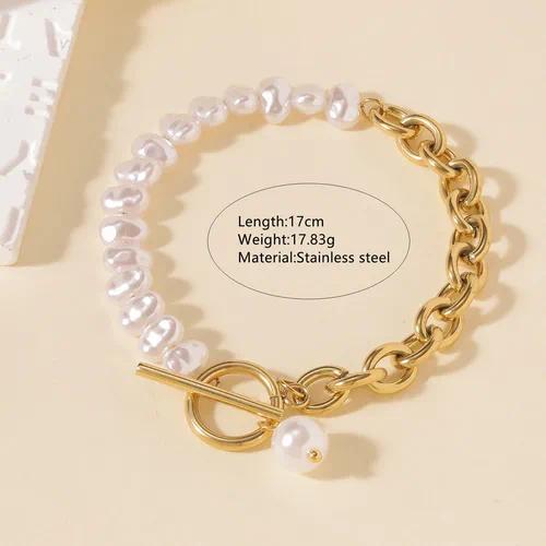 Pearl Heart Chain Bracelet by OVAH