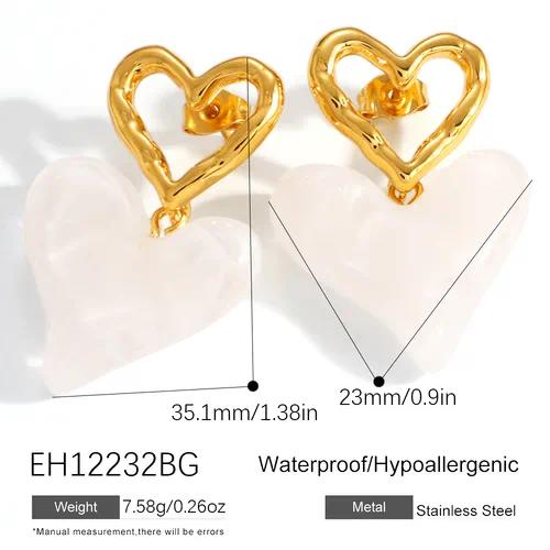 Crystal Heart Stud Earrings by OVAH