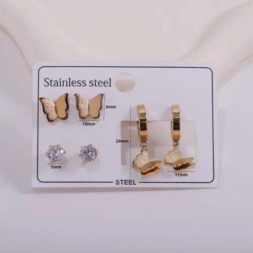 Butterfly & Crystal Earring Set — 3 Pairs by OVAH