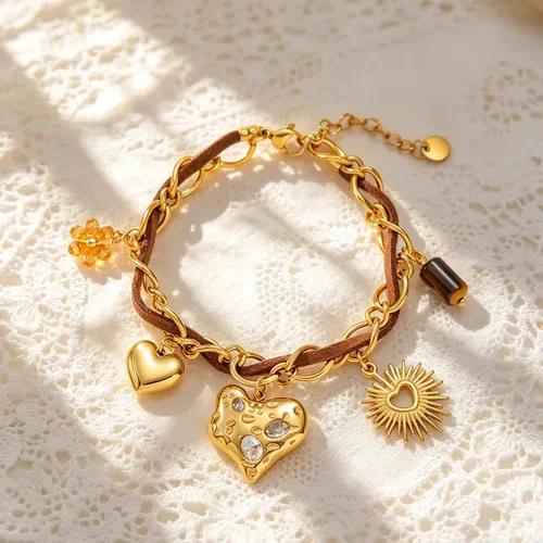 Heart Charm Chain Bracelet by OVAH