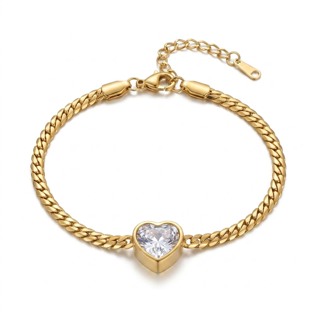 Crystal Heart Slider Bracelet