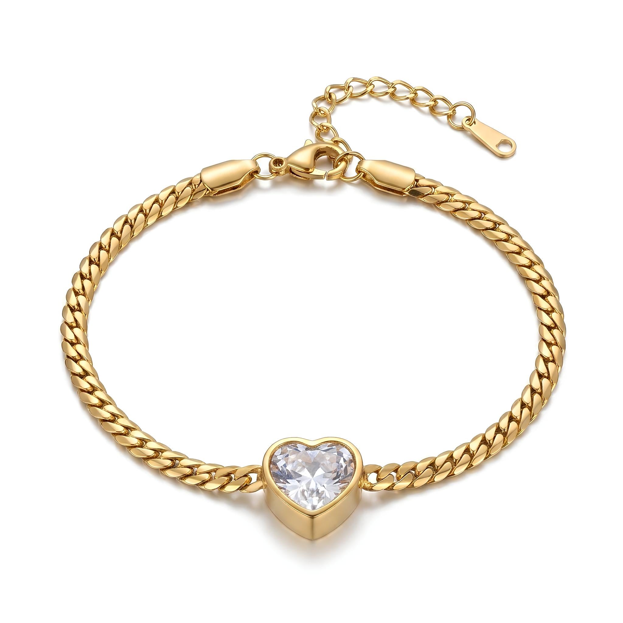 Crystal Heart Slider Bracelet