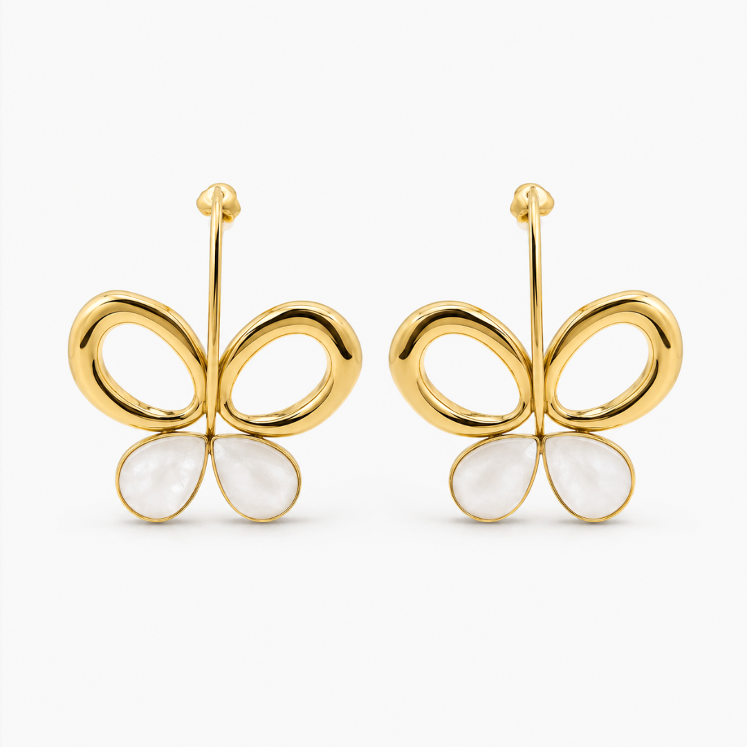 Pearl Butterfly Stud Earrings