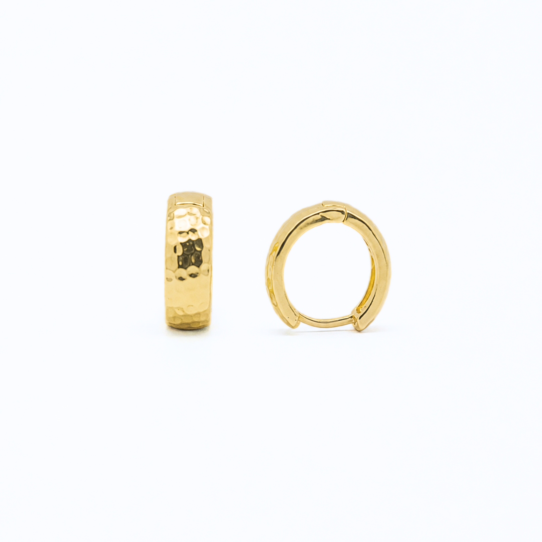 Two-Tone Dome Hoop Earrings