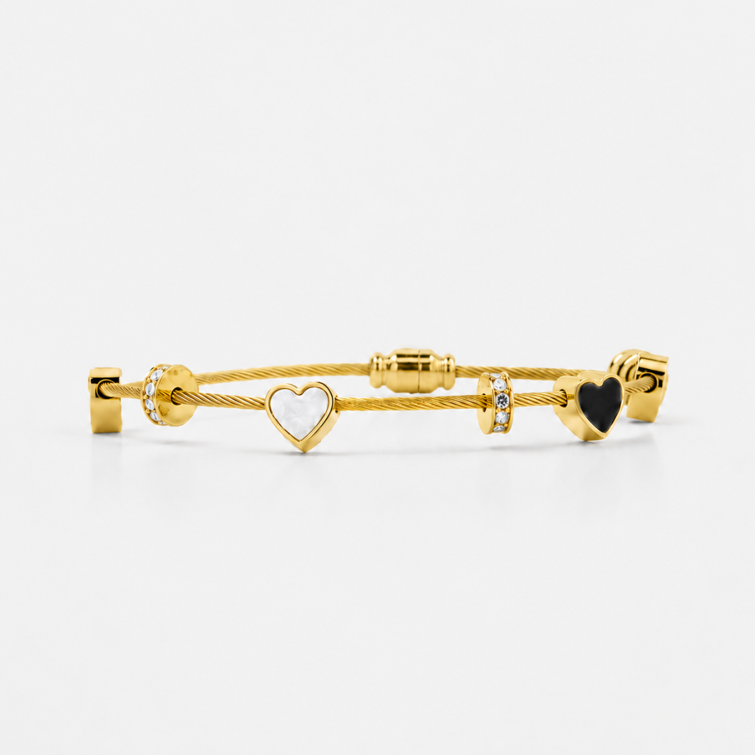 Two-Tone Heart Bracelet