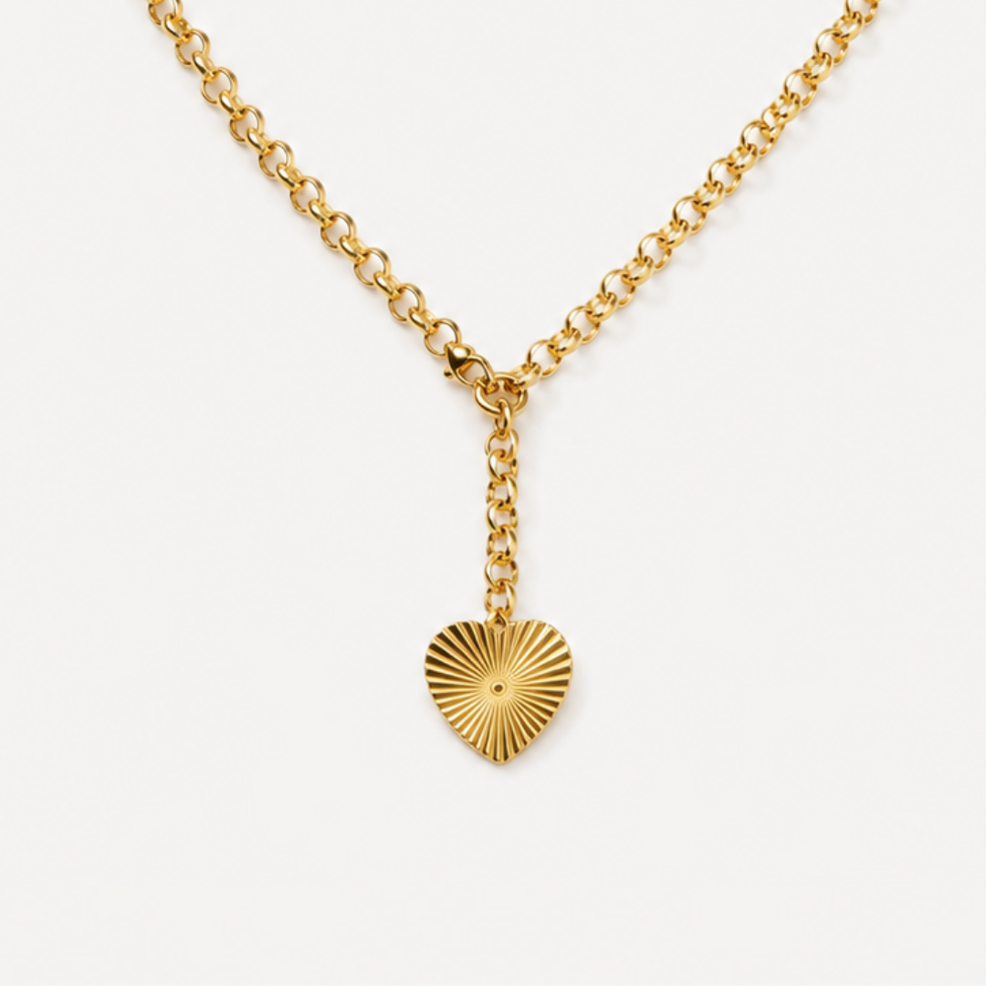 Sculpted Heart Pendant Necklace