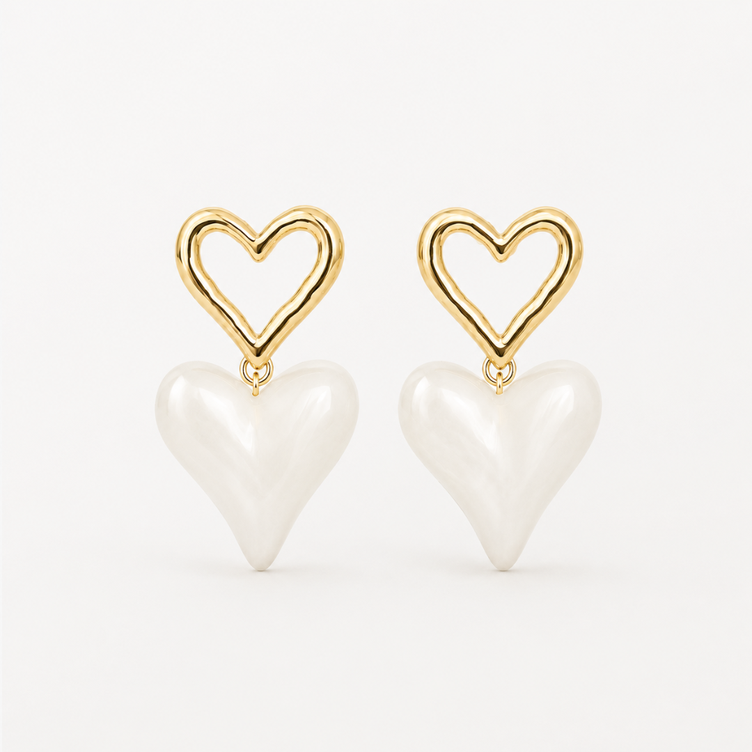 Crystal Heart Stud Earrings