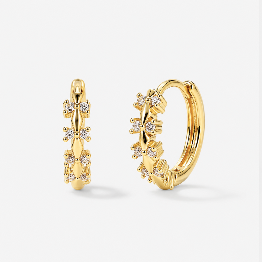Pavé Starburst Hoop Earrings