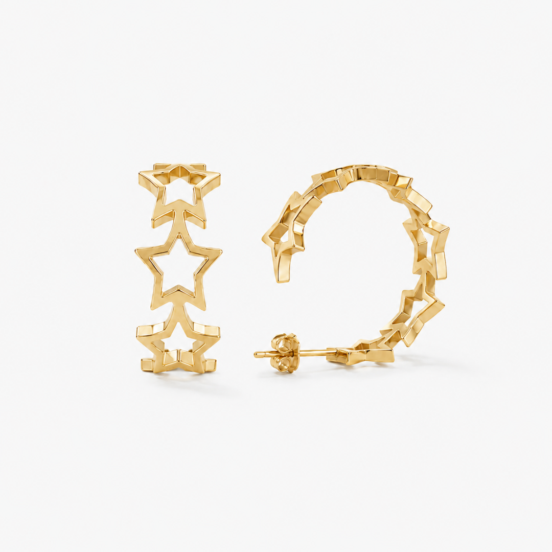Celestial Star Hoop Earrings