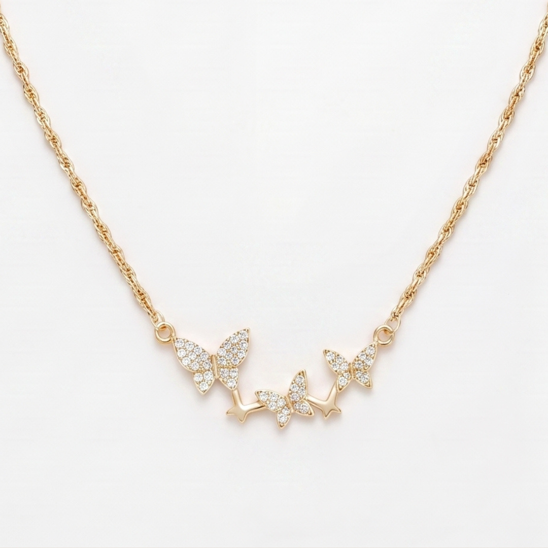 Butterfly Cascade Pendant Necklace