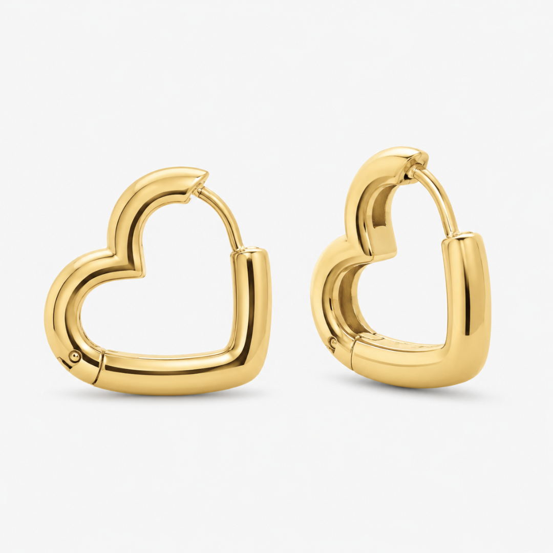 Open Heart Stud Earrings