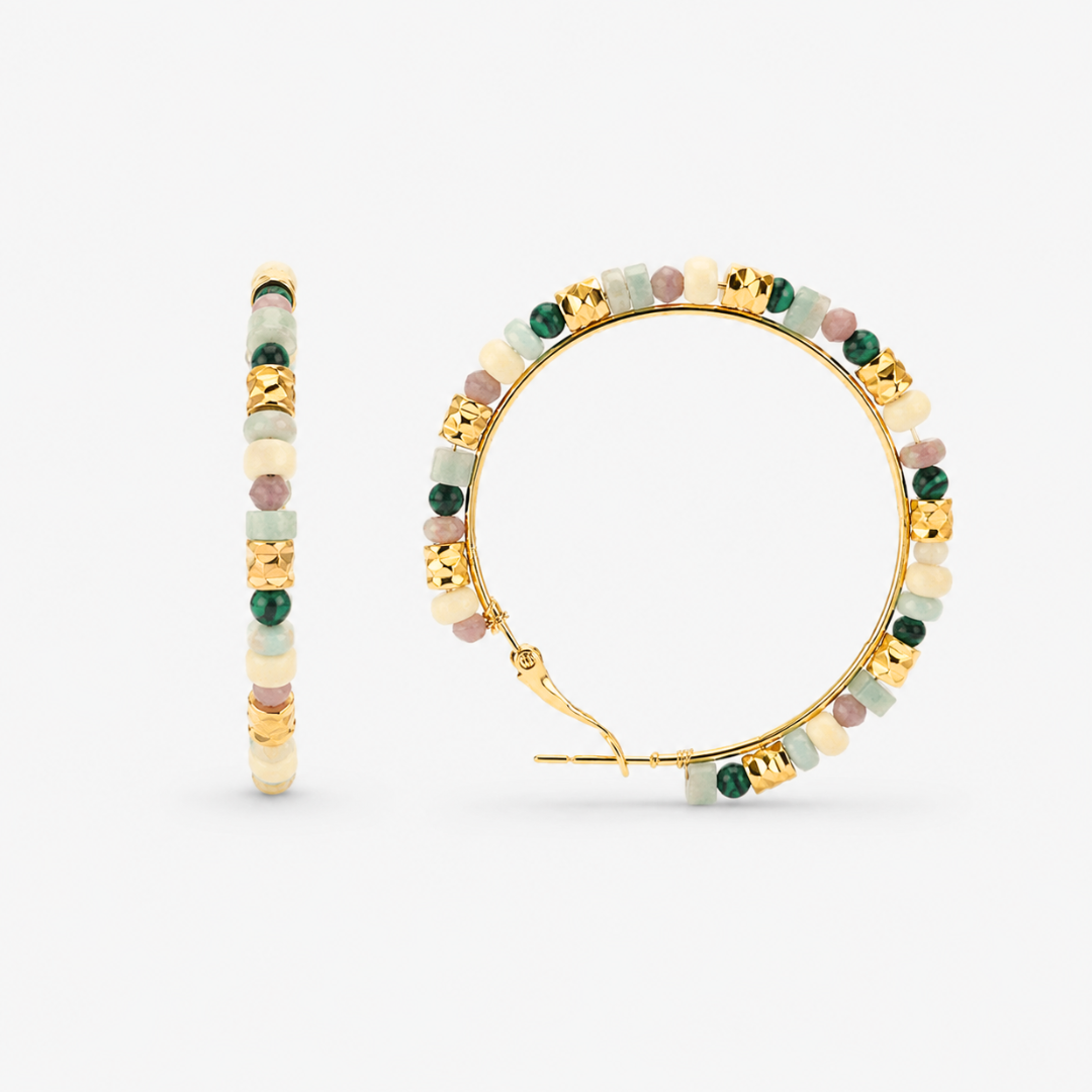 Aurora Stone Hoop Earrings