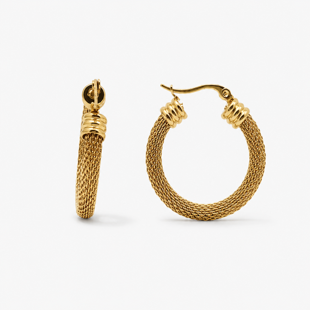 Textured Twist Hoop Earrings