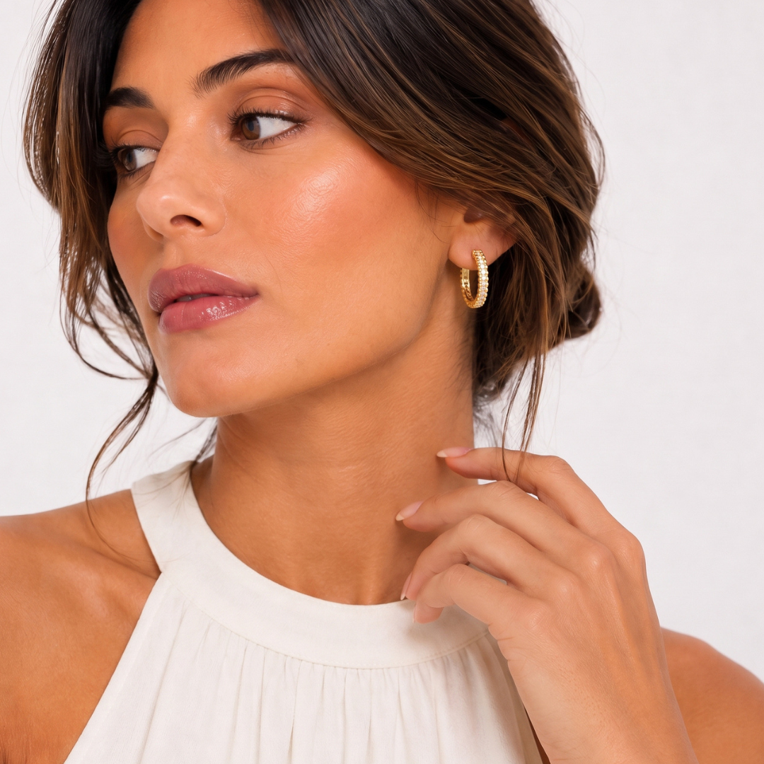 Pavé Oval Earrings