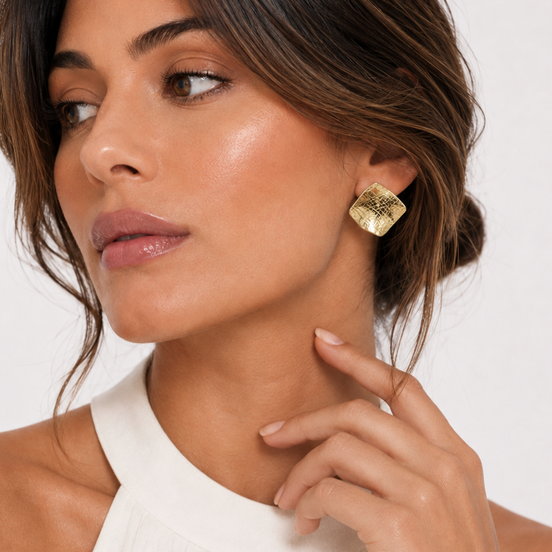 Textured Square Earrings