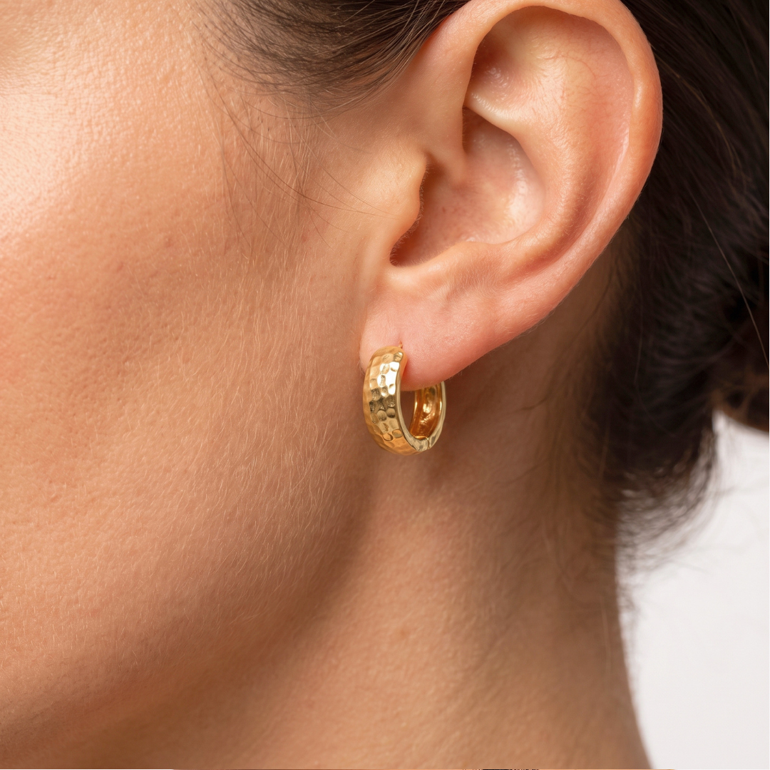 Two-Tone Huggie Hoop Earrings