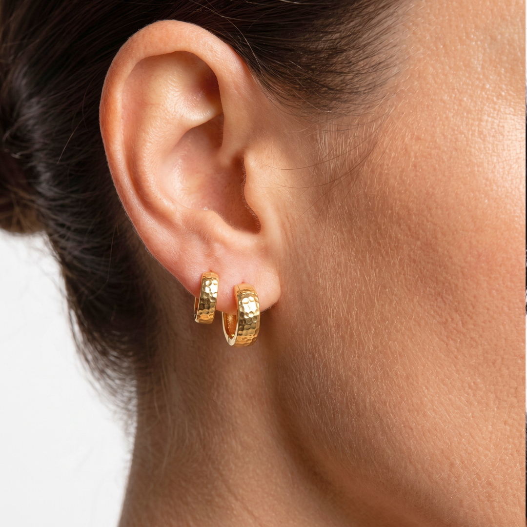 Two-Tone Huggie Hoop Earrings