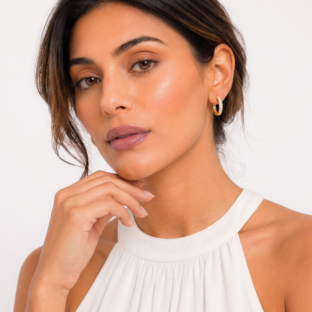 Pavé Oval Earrings