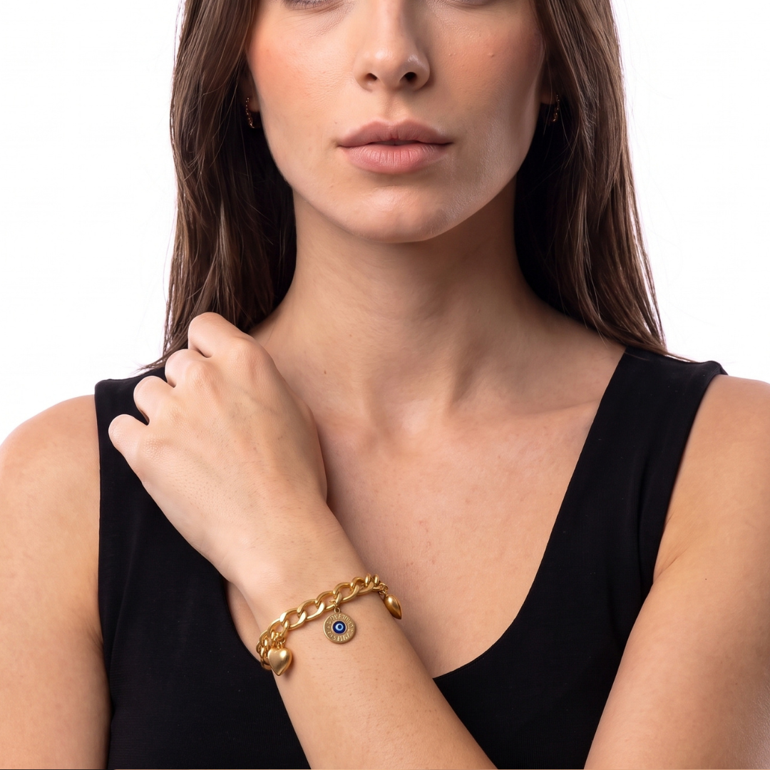 Heart & Evil Eye Bracelet