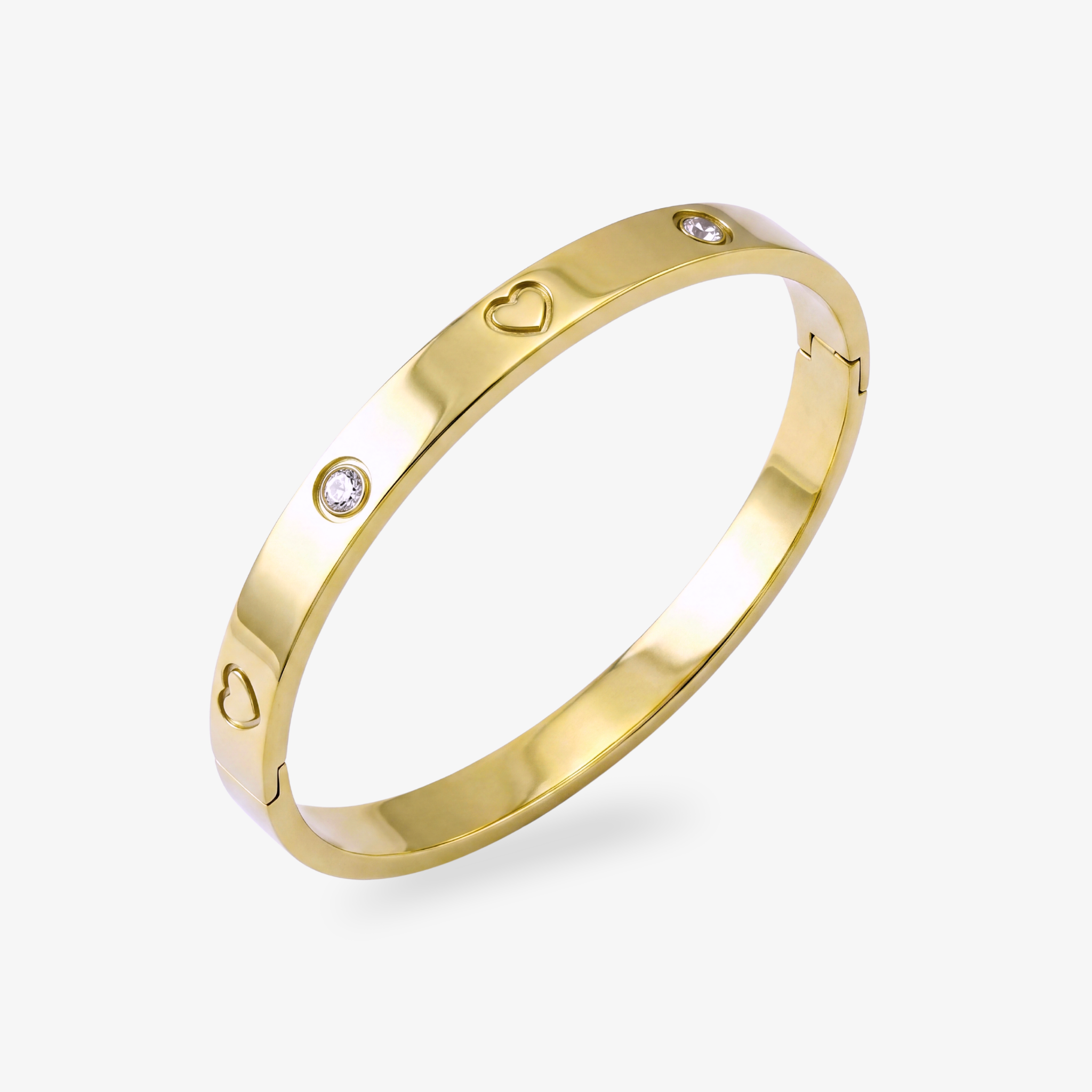 Crystal Heart Station Bangle