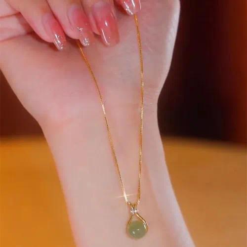 Emerald Drop Pendant Necklace