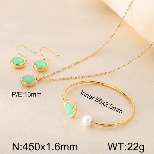 Turquoise Halo Necklace & Earring Set