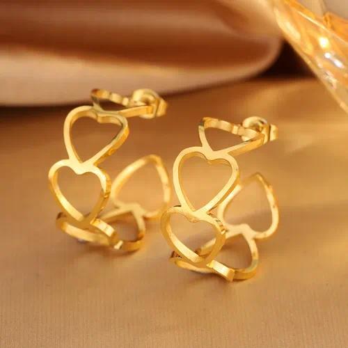 Interlocking Heart Hoop Earrings