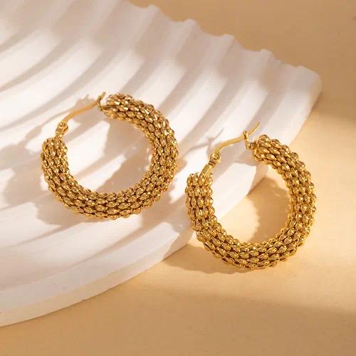 Textured Twist Hoop Earrings