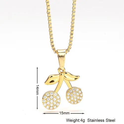 Crystal Cherry Pendant Necklace