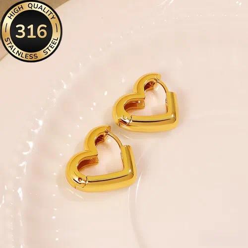 Open Heart Stud Earrings