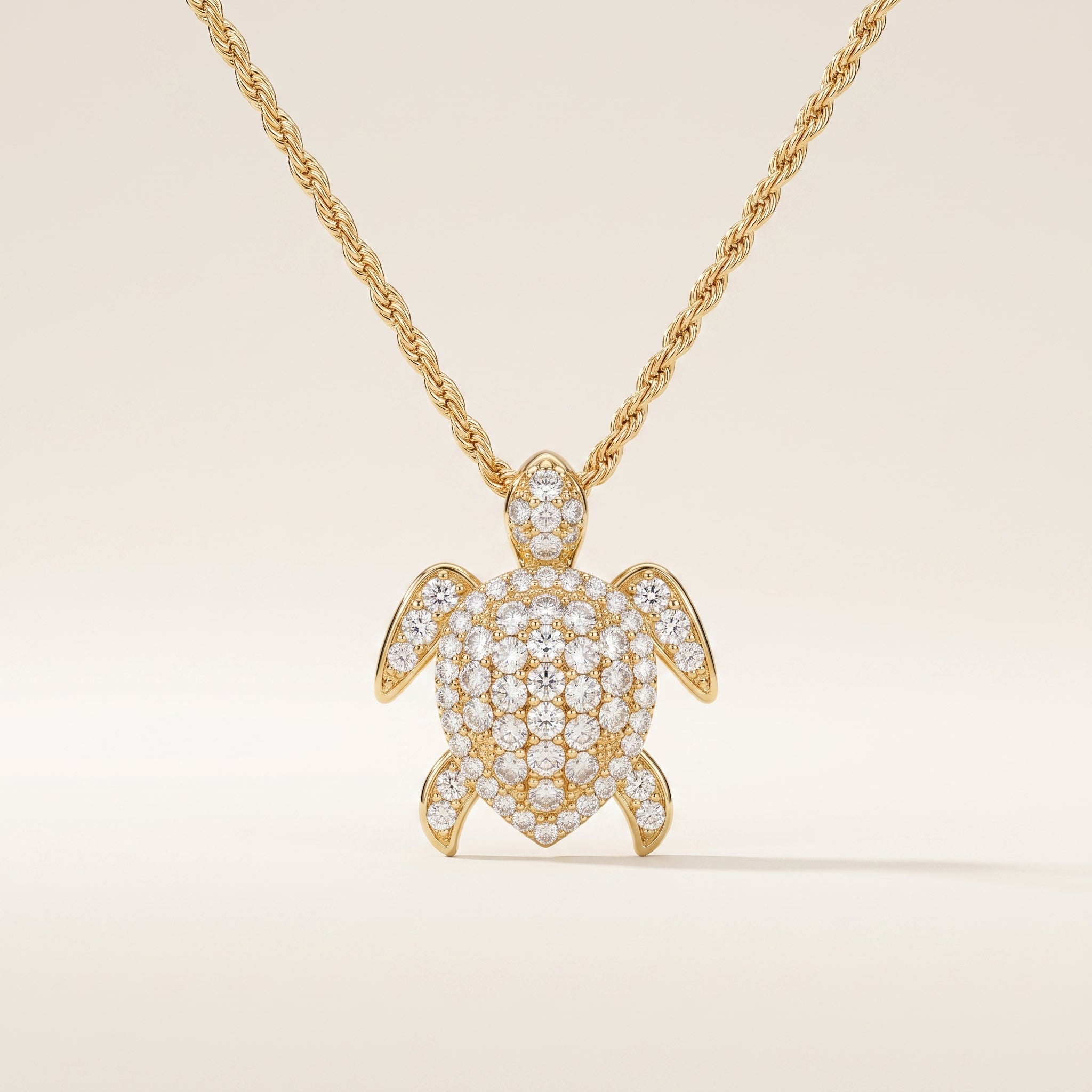 Pavé Turtle Pendant Necklace