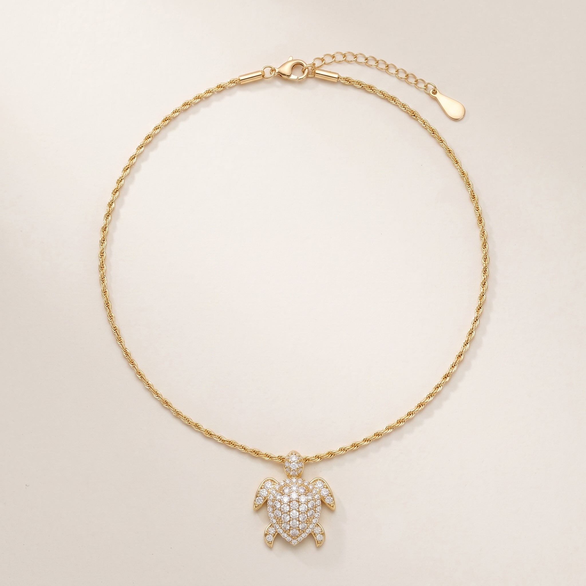 Pavé Turtle Pendant Necklace