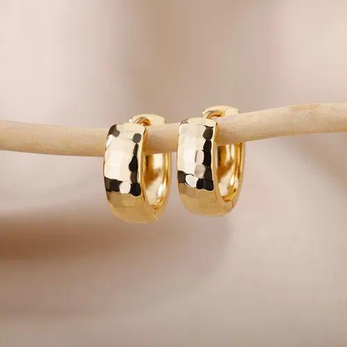 Two-Tone Dome Hoop Earrings by OVAH
