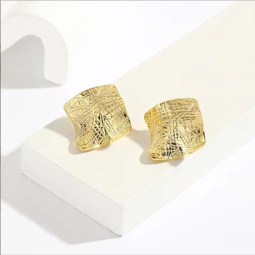 Textured Square Hoop Earrings by OVAH