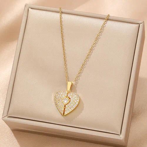 Pavé Heart Pendant Necklace by OVAH