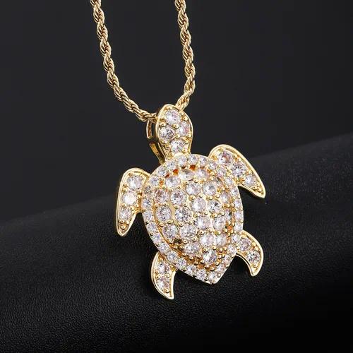 Pavé Turtle Pendant Necklace by OVAH